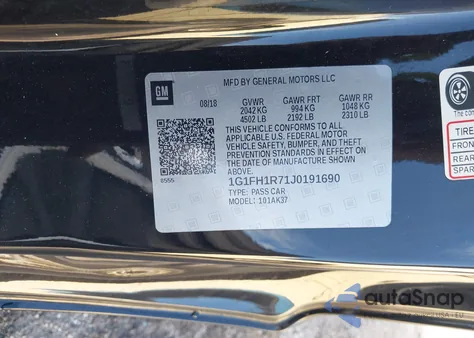 2018 Chevrolet Camaro 2Ss z USA, uszkodzony, nr VIN 1G1FH1R71J0191690